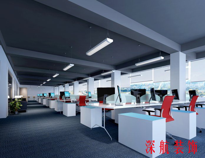 恒拓开源有限公司办公室装修办公区效果图